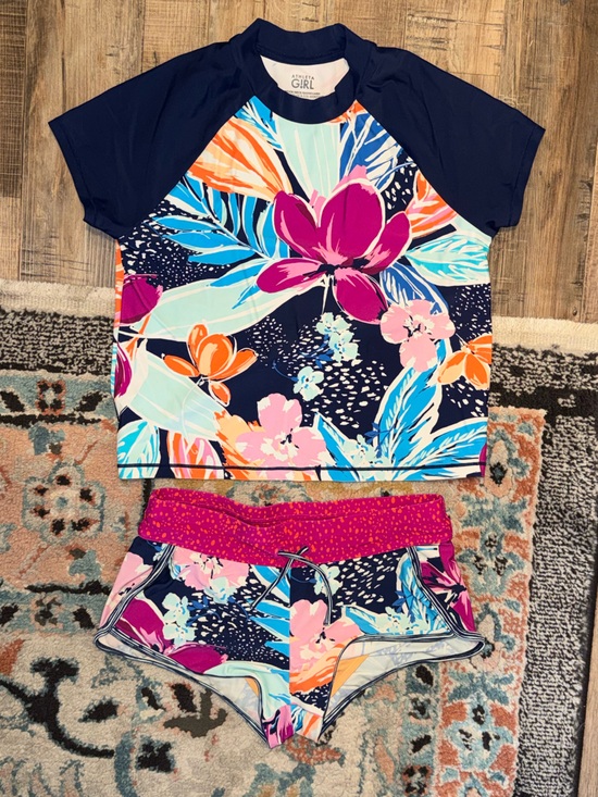 Athleta Other - Athleta Girl Tropical Floral Print Cannonball 2.0 Swim Shorts & Matching Top M/L